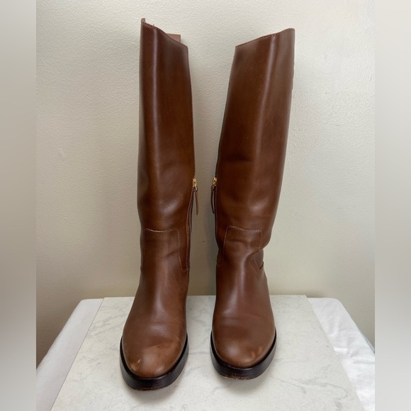 TORY BURCH THE RIDING BOOT LEATHER RICH BROWN - Picture 6 of 16